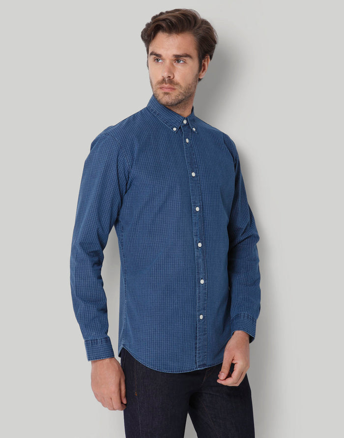 Blue Check Full Sleeves Shirt