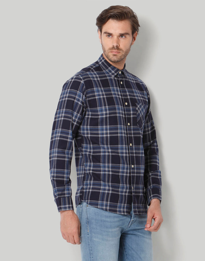 Blue Check Full Sleeves Shirt