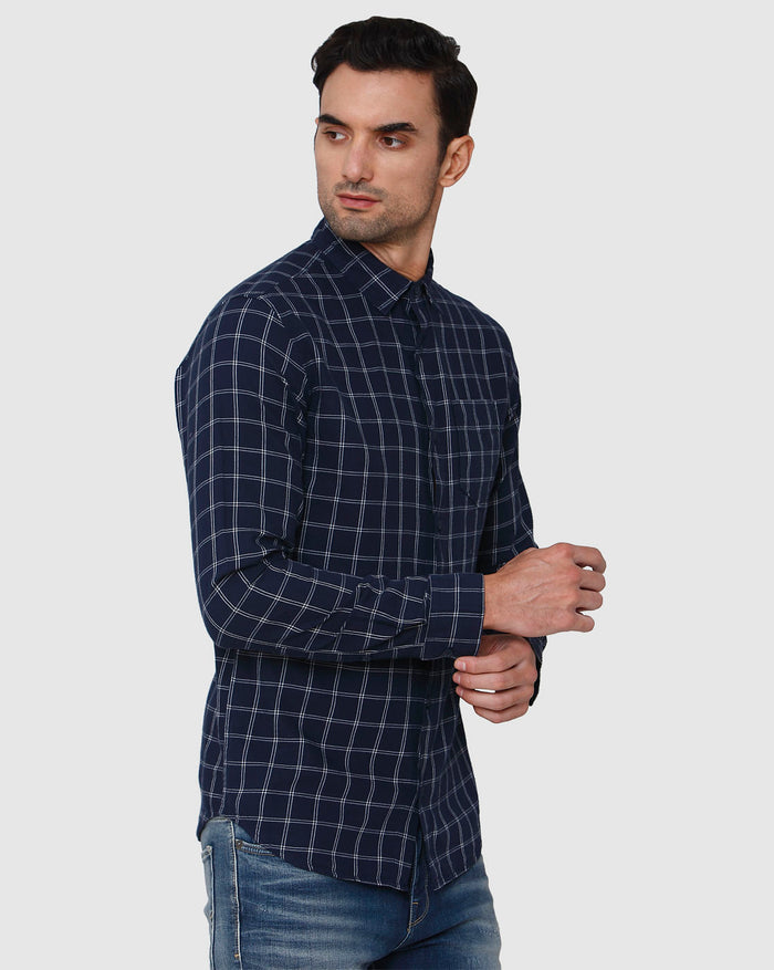 Blue Check Full Sleeves Shirt