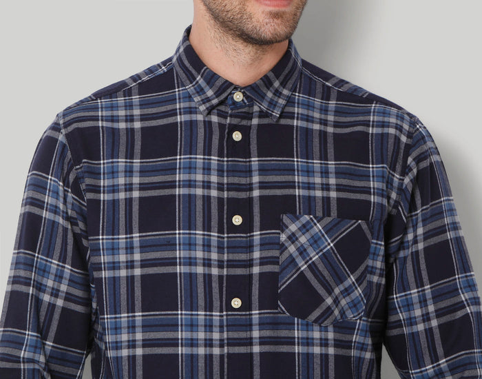 Blue Check Full Sleeves Shirt