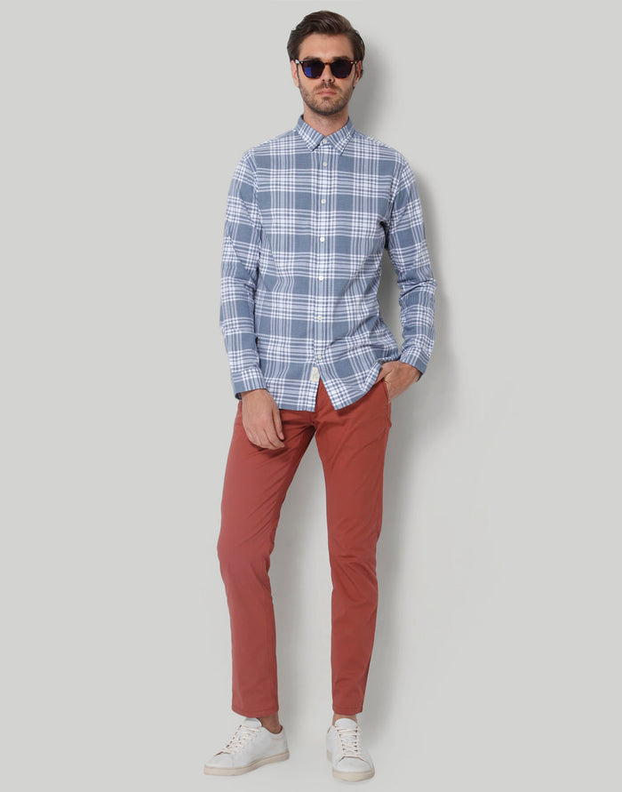 Blue Check Full Sleeves Shirt