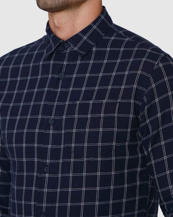Blue Check Full Sleeves Shirt