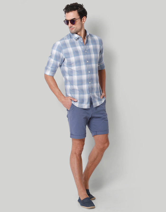 Blue Check Full Sleeves Shirt