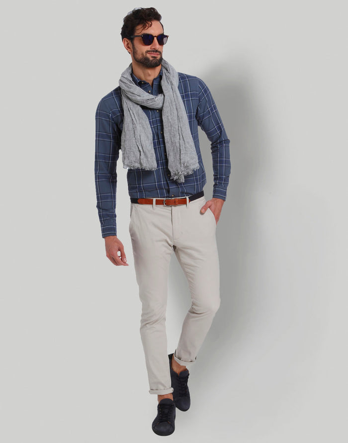 Blue Check Full Sleeves Shirt