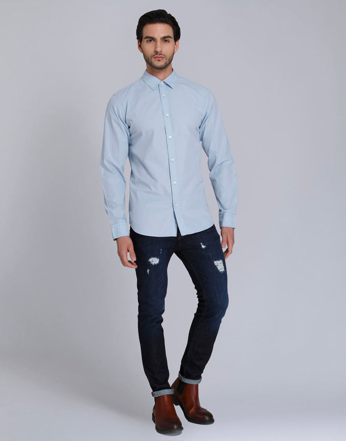Blue Full Sleeves Shirt