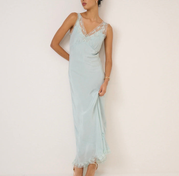 Blue Lace Lenora Maxi Dress