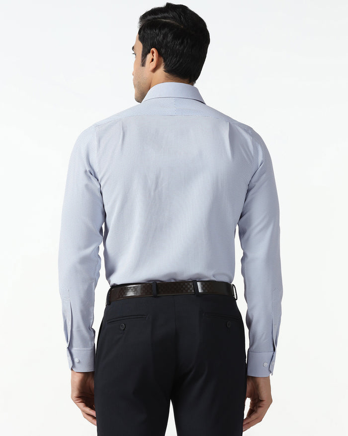 Blue Non Iron Textured Shirt - Rise