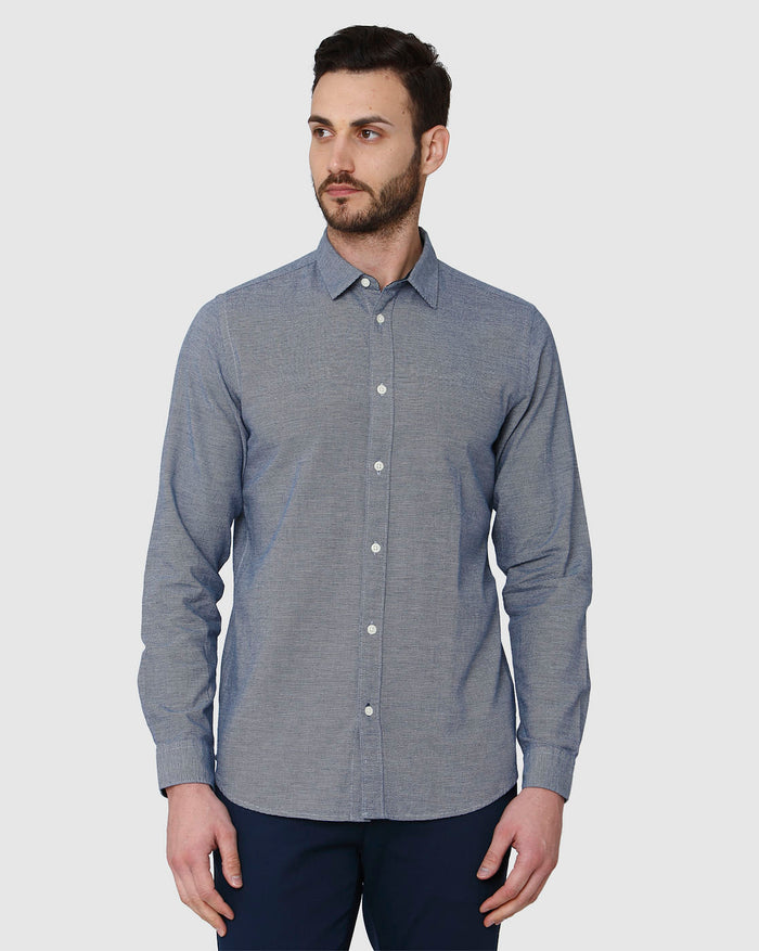 Blue Printed Full Sleeves Shirt