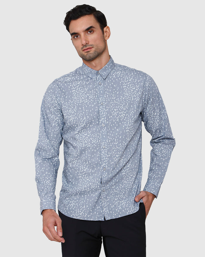 Blue Printed Full Sleeves Shirt