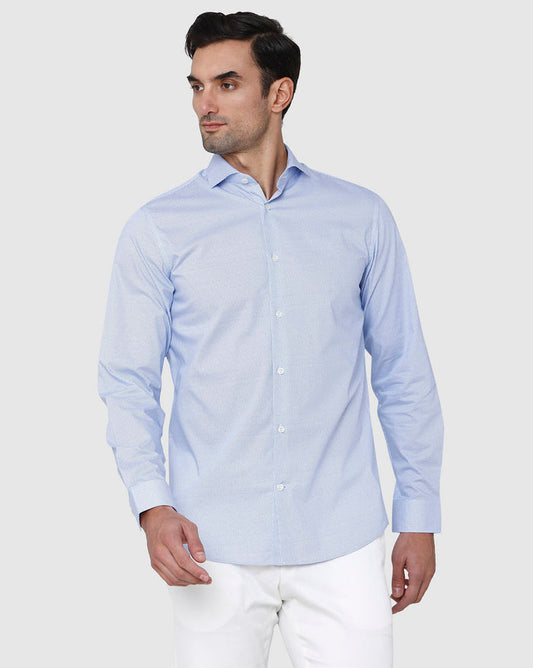 Blue Printed Full Sleeves Shirt