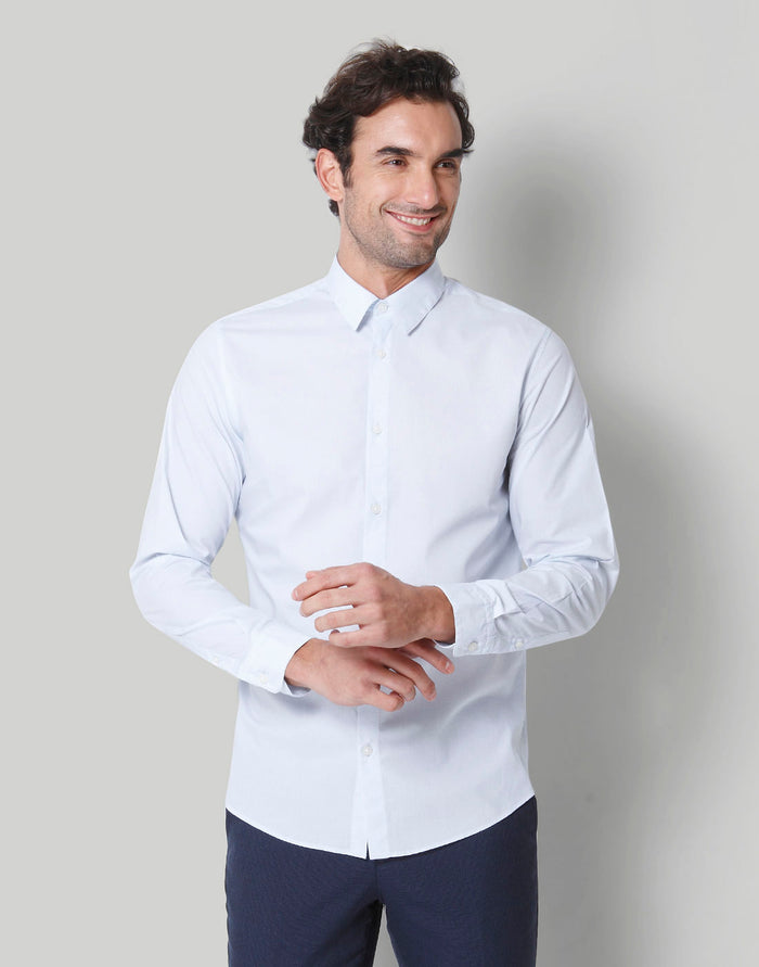 Blue Printed Full Sleeves Shirt
