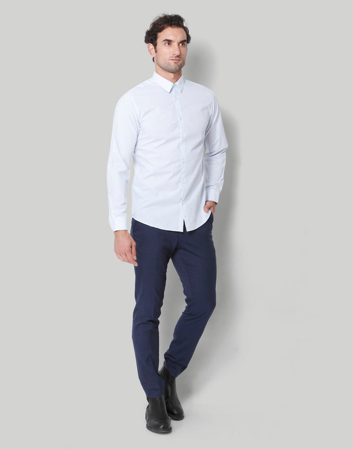 Blue Printed Full Sleeves Shirt