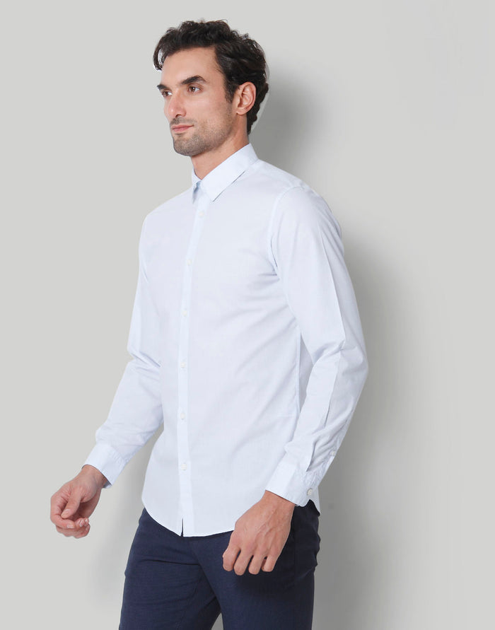 Blue Printed Full Sleeves Shirt