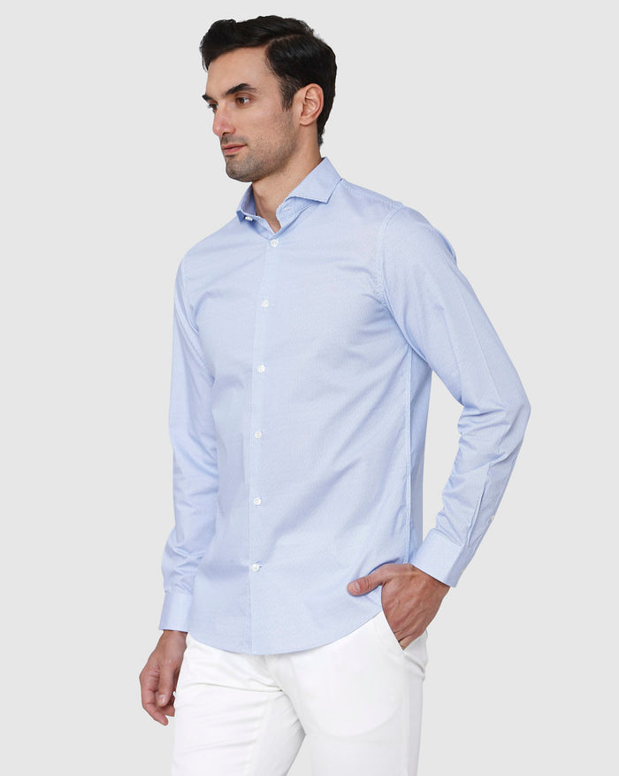 Blue Printed Full Sleeves Shirt