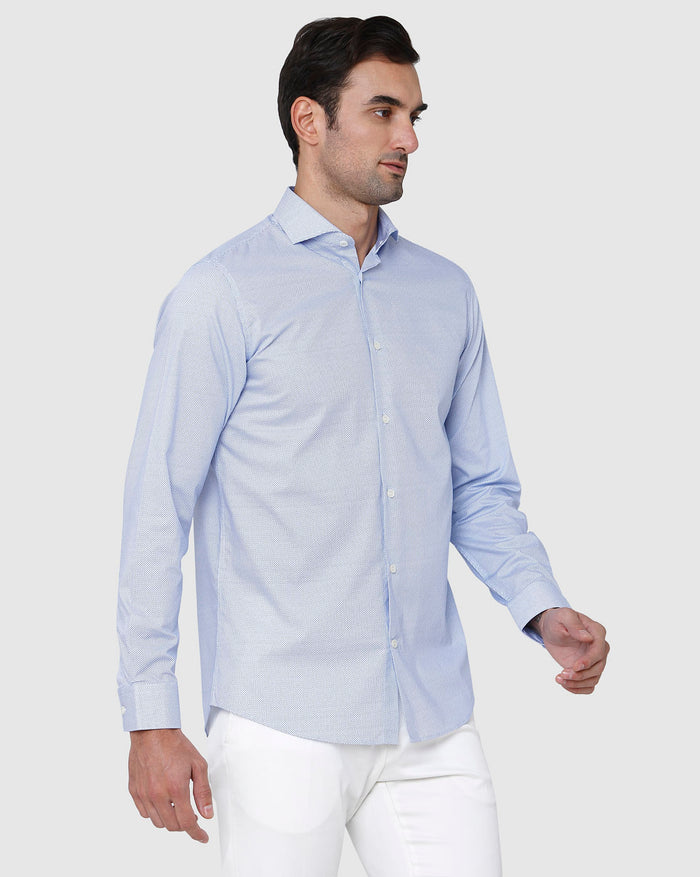 Blue Printed Full Sleeves Shirt