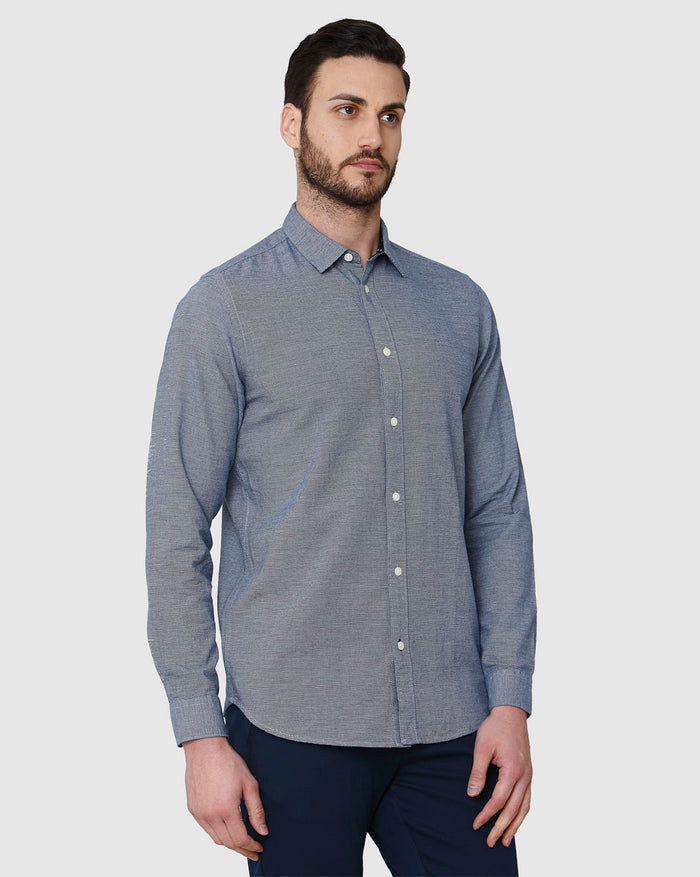 Blue Printed Full Sleeves Shirt