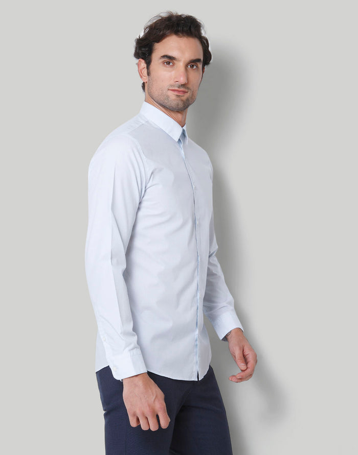 Blue Printed Full Sleeves Shirt