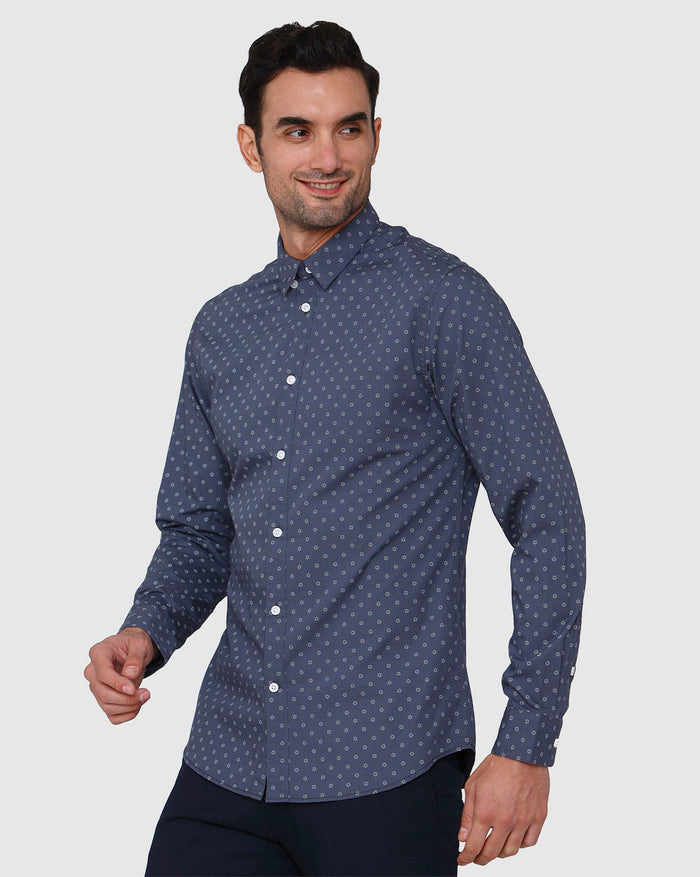 Blue Printed Full Sleeves Shirt
