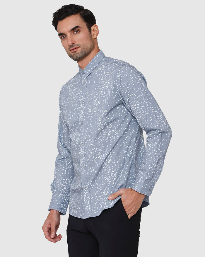 Blue Printed Full Sleeves Shirt
