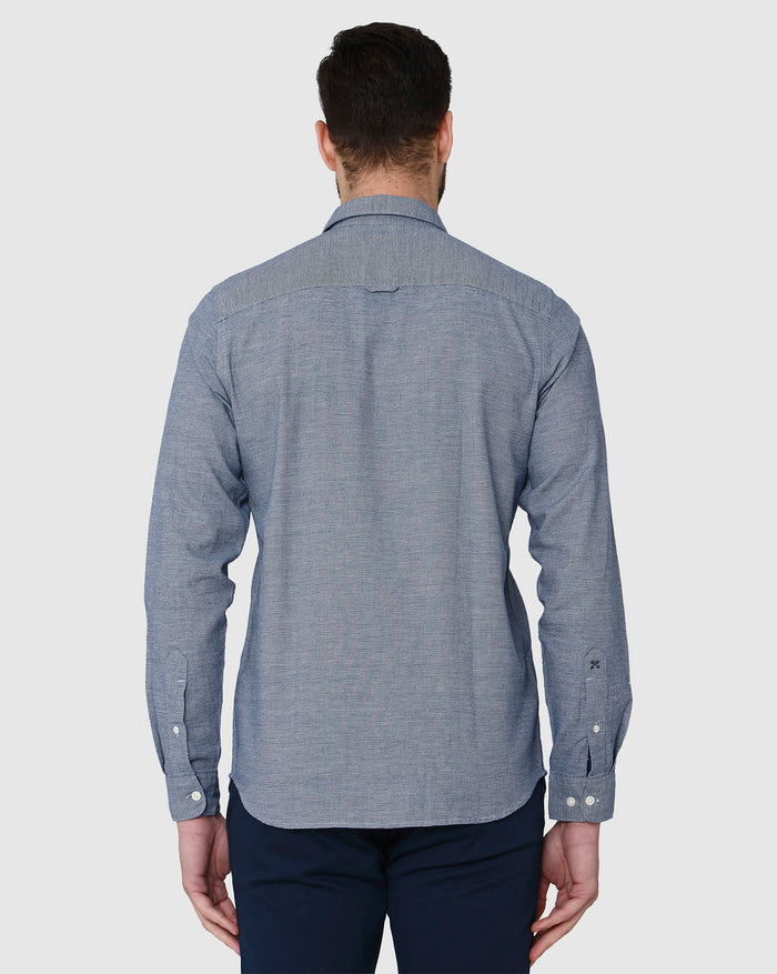 Blue Printed Full Sleeves Shirt