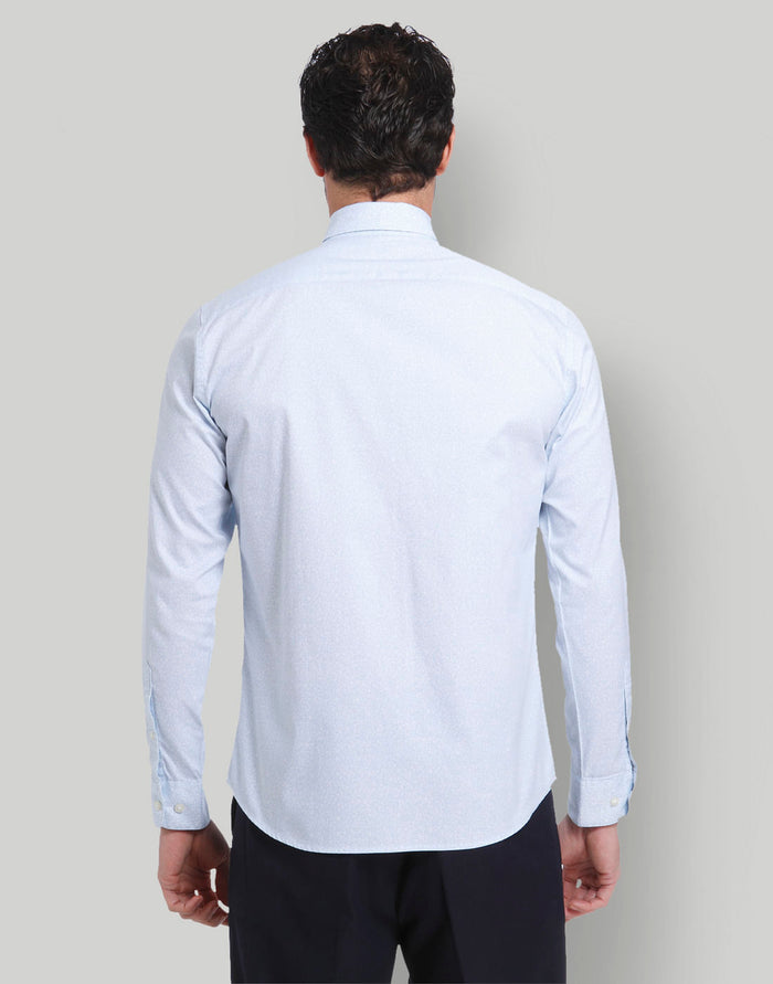 Blue Printed Full Sleeves Shirt