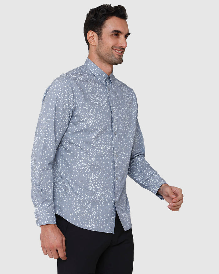 Blue Printed Full Sleeves Shirt