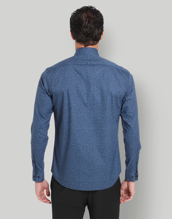 Blue Printed Full Sleeves Shirt
