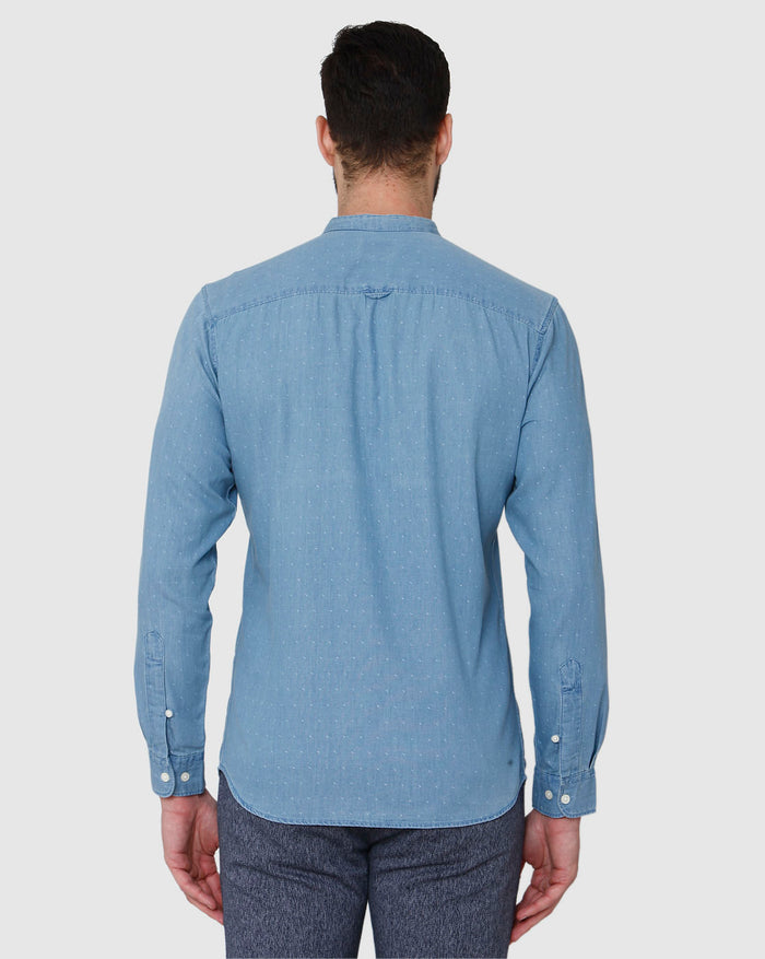 Blue Printed Full Sleeves Shirt