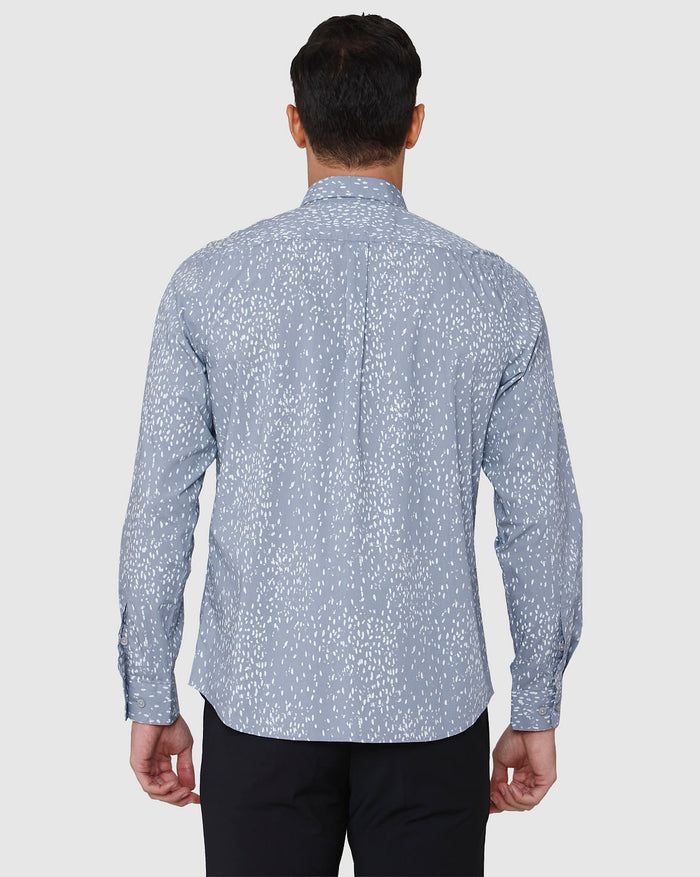 Blue Printed Full Sleeves Shirt