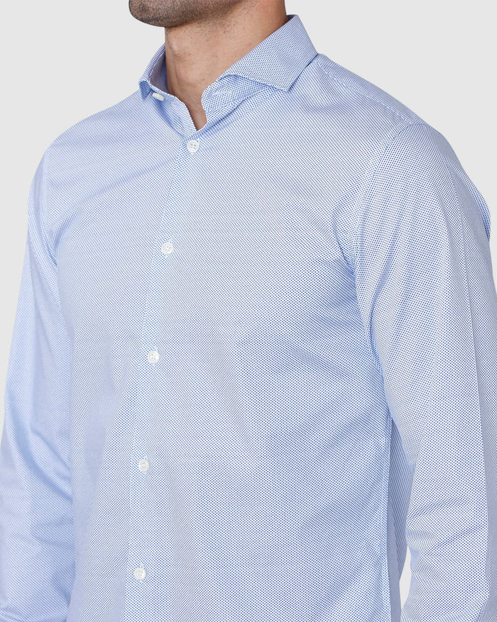 Blue Printed Full Sleeves Shirt