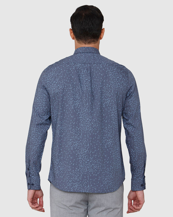 Blue Printed Full Sleeves Shirt
