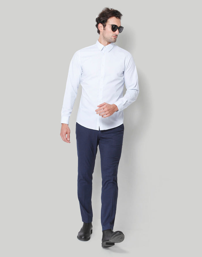 Blue Printed Full Sleeves Shirt