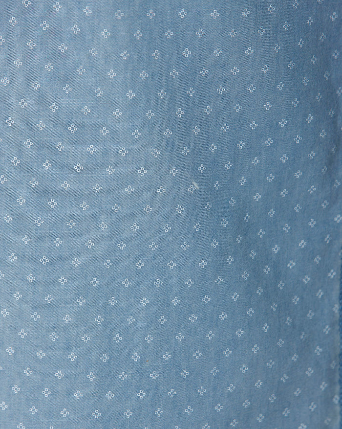 Blue Printed Full Sleeves Shirt