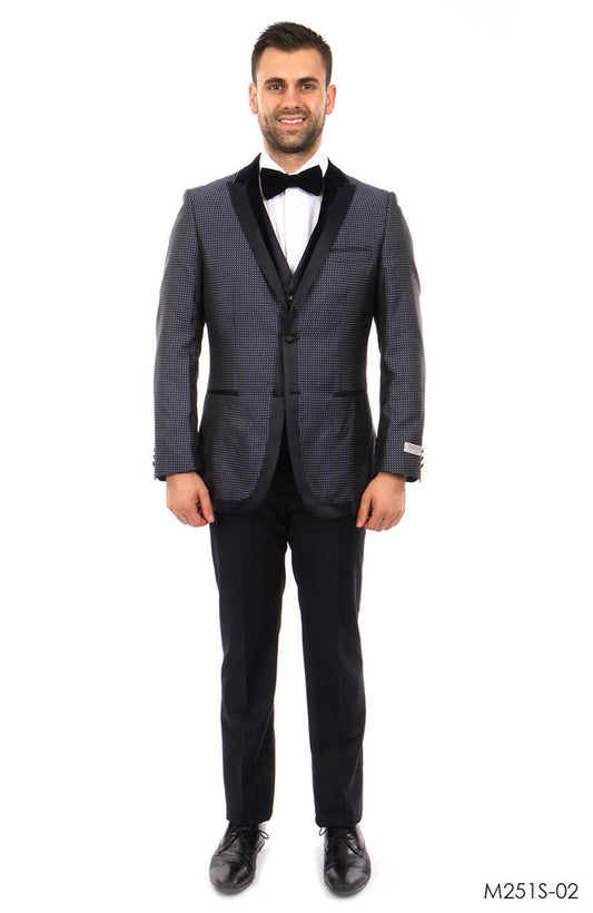 Blue Tone on Tone 3-PC Slim Fit Suits For Men - Giorgio's Menswear