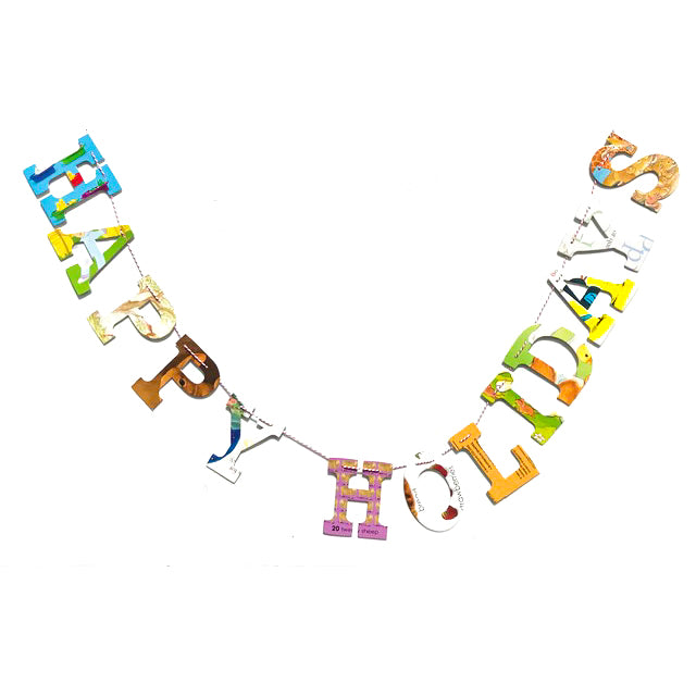 Board Book Phrase Garland Kit - HAPPY HOLIDAYS