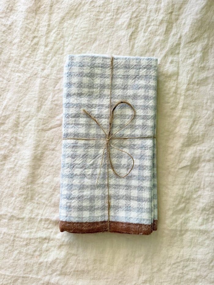Bonnieux Gingham Kitchen Towels - Blue - S/2