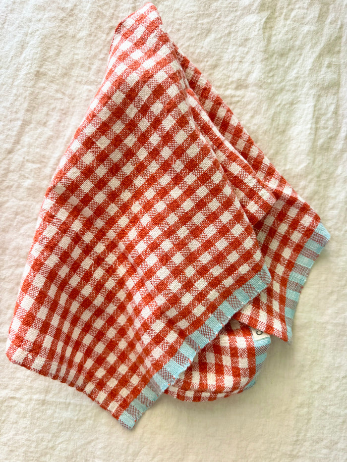 Bonnieux Gingham Napkins- brick - S/2