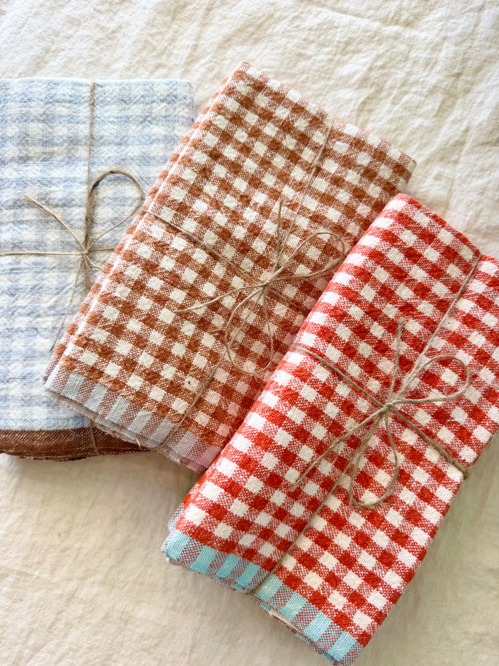 Bonnieux Gingham Napkins- brick - S/2