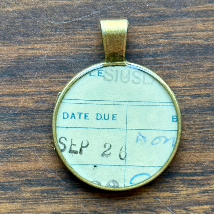 Book Lover Necklace -- Date Due September 26