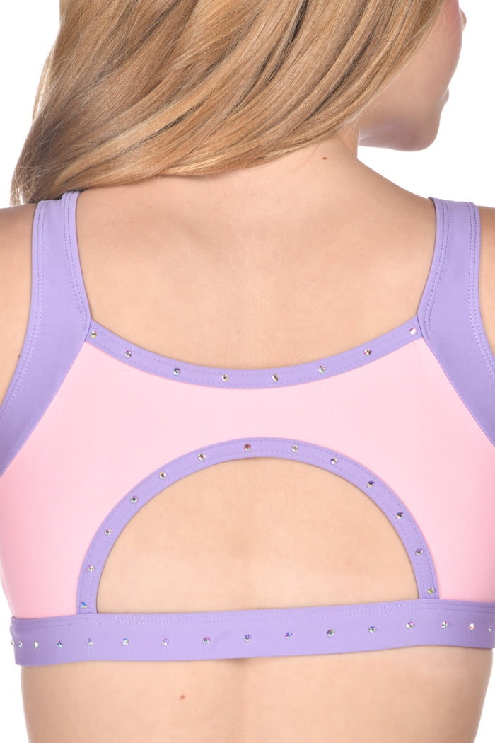 Bow Squad Sports Bra in Chloe Pink