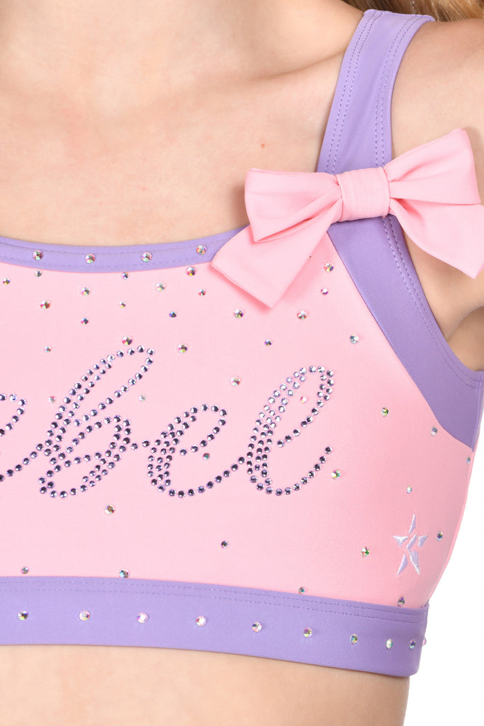 Bow Squad Sports Bra in Chloe Pink