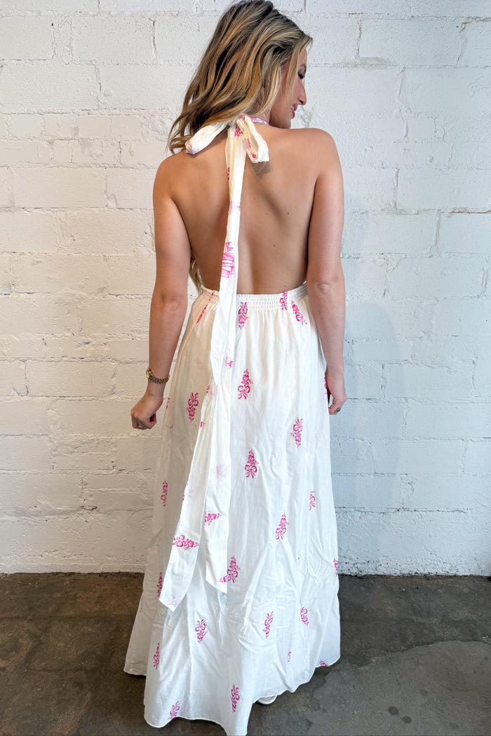 Bows and Blossoms Maxi Dress Back, adeline boutique, dallas boutique, boutique