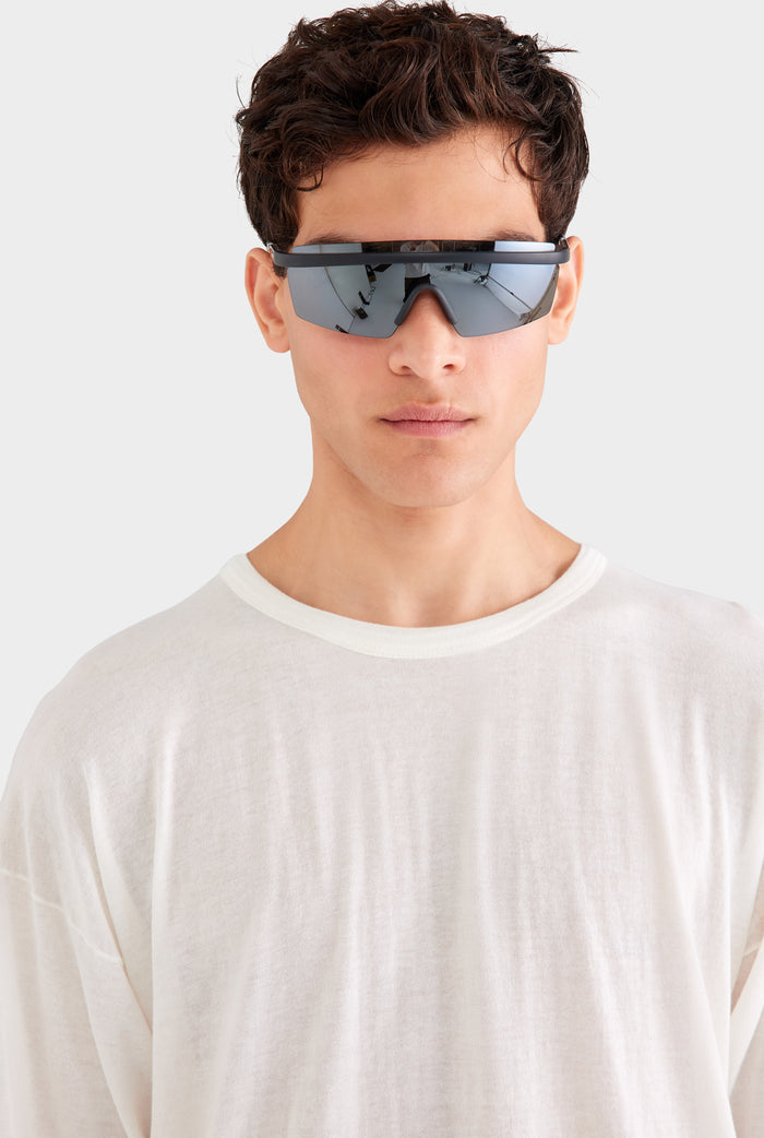 Boxy Cotton Knit T Shirt - Off White