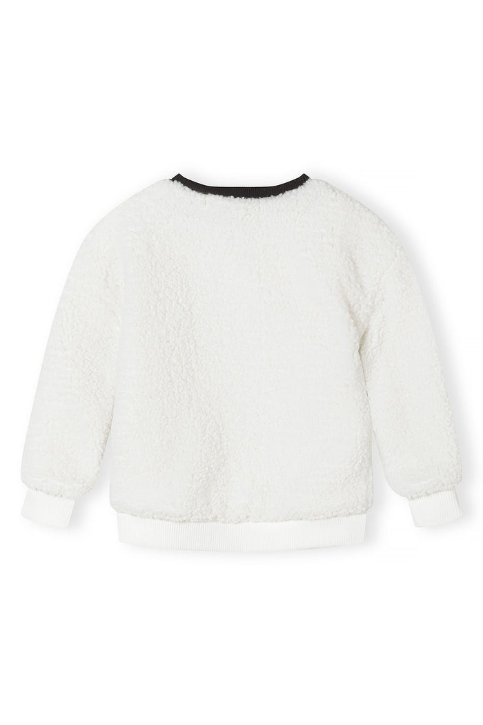 Borg Sweatshirt Contrast Pocket Cream - 3