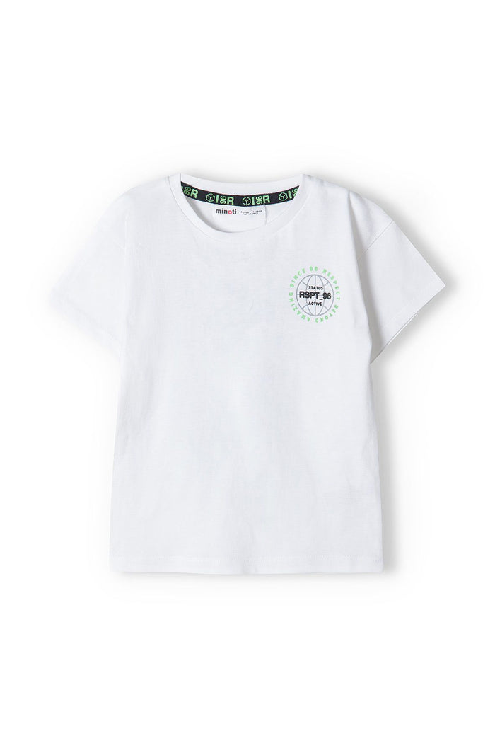 Short Sleeve T-Shirt, White, Chest Logo - 2