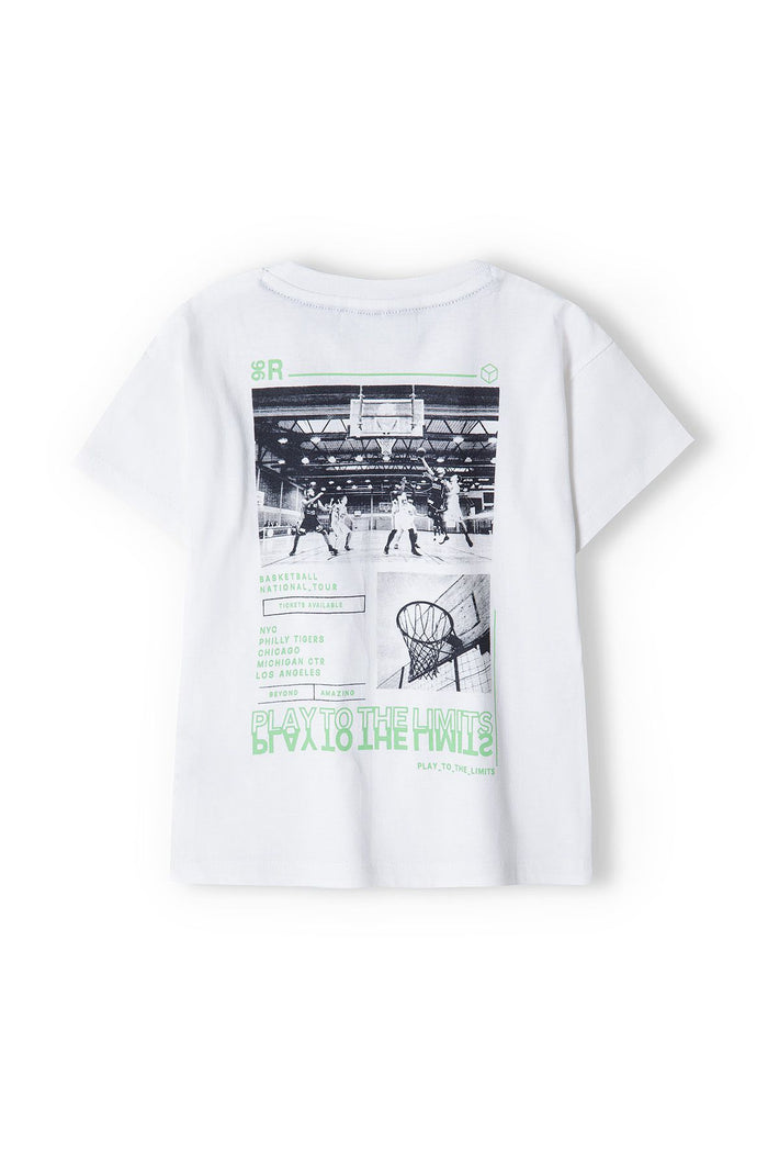 Short Sleeve T-Shirt, White, Chest Logo - 3