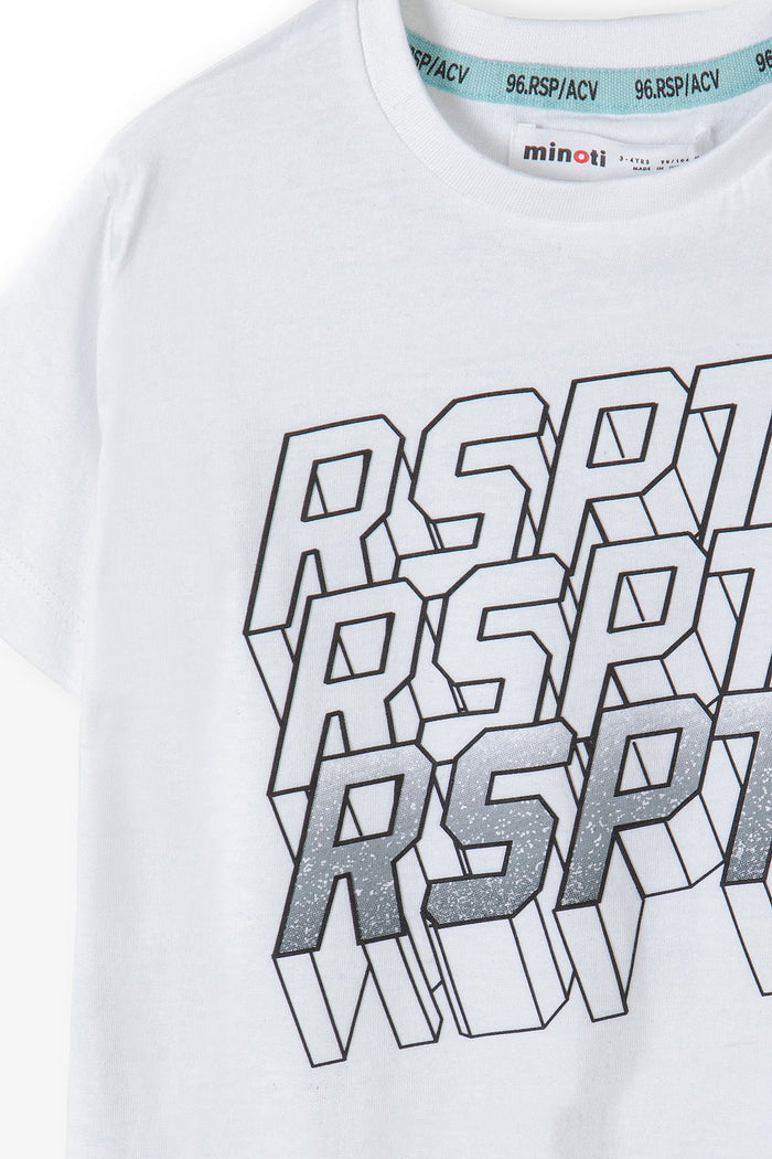 Graphic T-Shirt White, RSRP Print, Crew Neck - 4