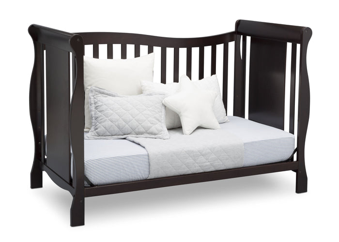 Delta Children Dark Chocolate (207) Brookside 4-in-1 Crib, Day Bed Conversion b5b