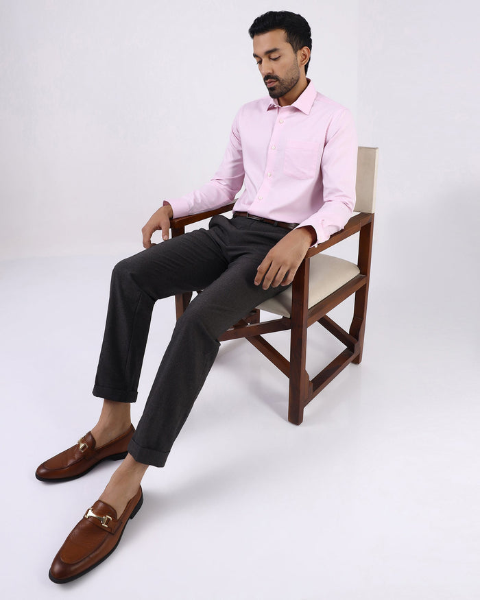 Brown Textured Trouser - David