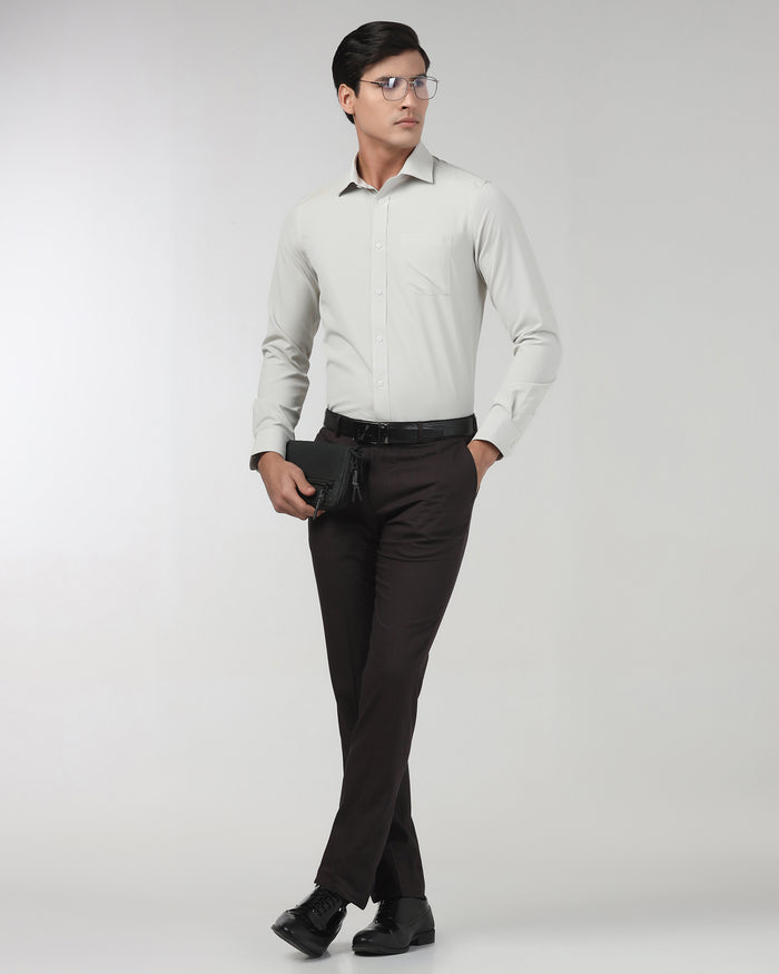 Brown Textured Trouser - Simon